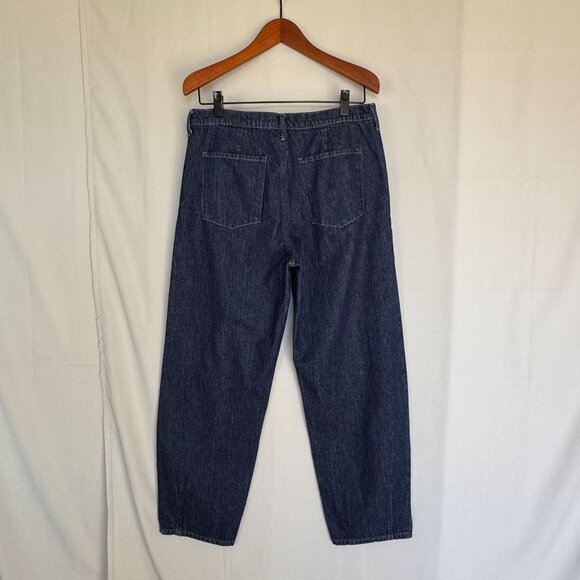 Banana Republic Premium Denim High Rise Relaxed Tapered Dark Blue Jeans Size 31 - Picture 7 of 16